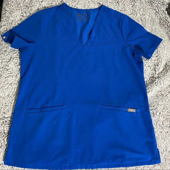 Figs Royal Blue Casma Scrub Top - Picture 2 of 4